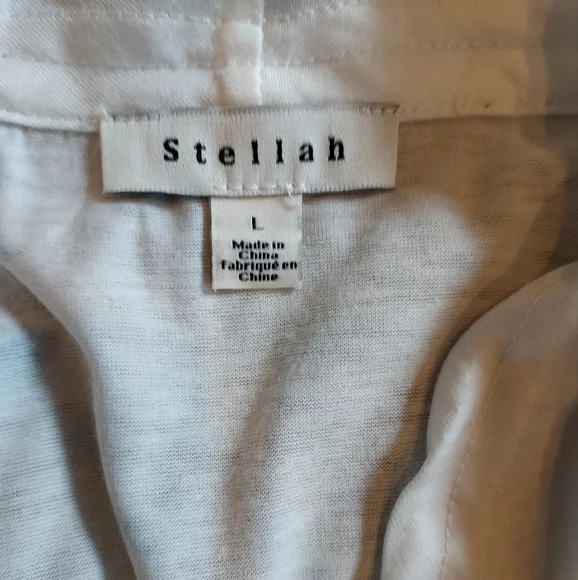 Stellah Tie-Dye Long Sleeve Open Waterfall Cardigan, size L - Picture 4 of 5